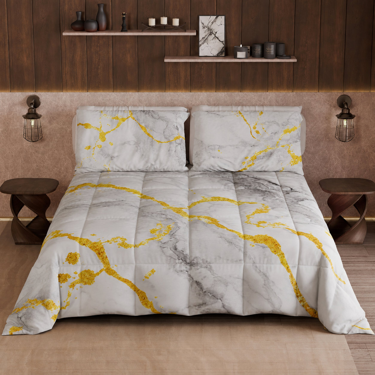 Duvet, Double, Single, Square and Half Quilt, Marble-GrigioC