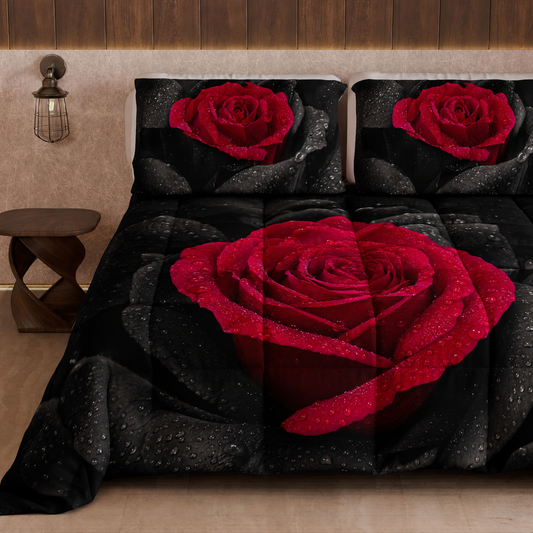 Duvet, Double, Single, Queen and Half Quilt, Black Roses