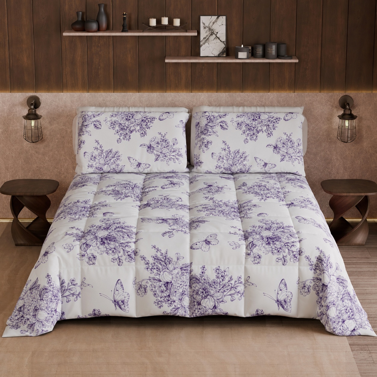 Duvet, Double Quilt, Single, Square and Half, Botanic Viola