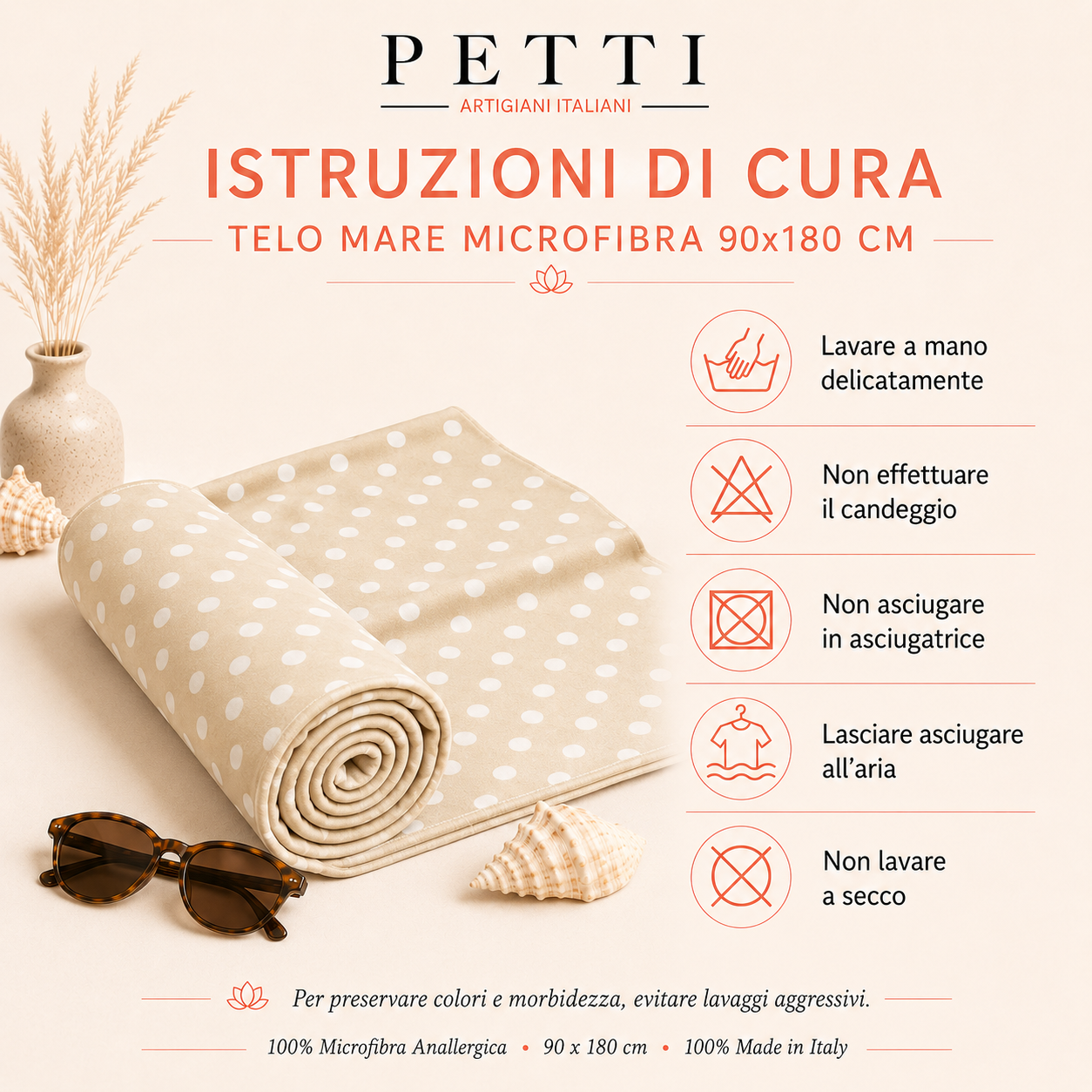 Telo Mare Microfibra, Asciugamano Mare, Telo per Lettino Pois 23