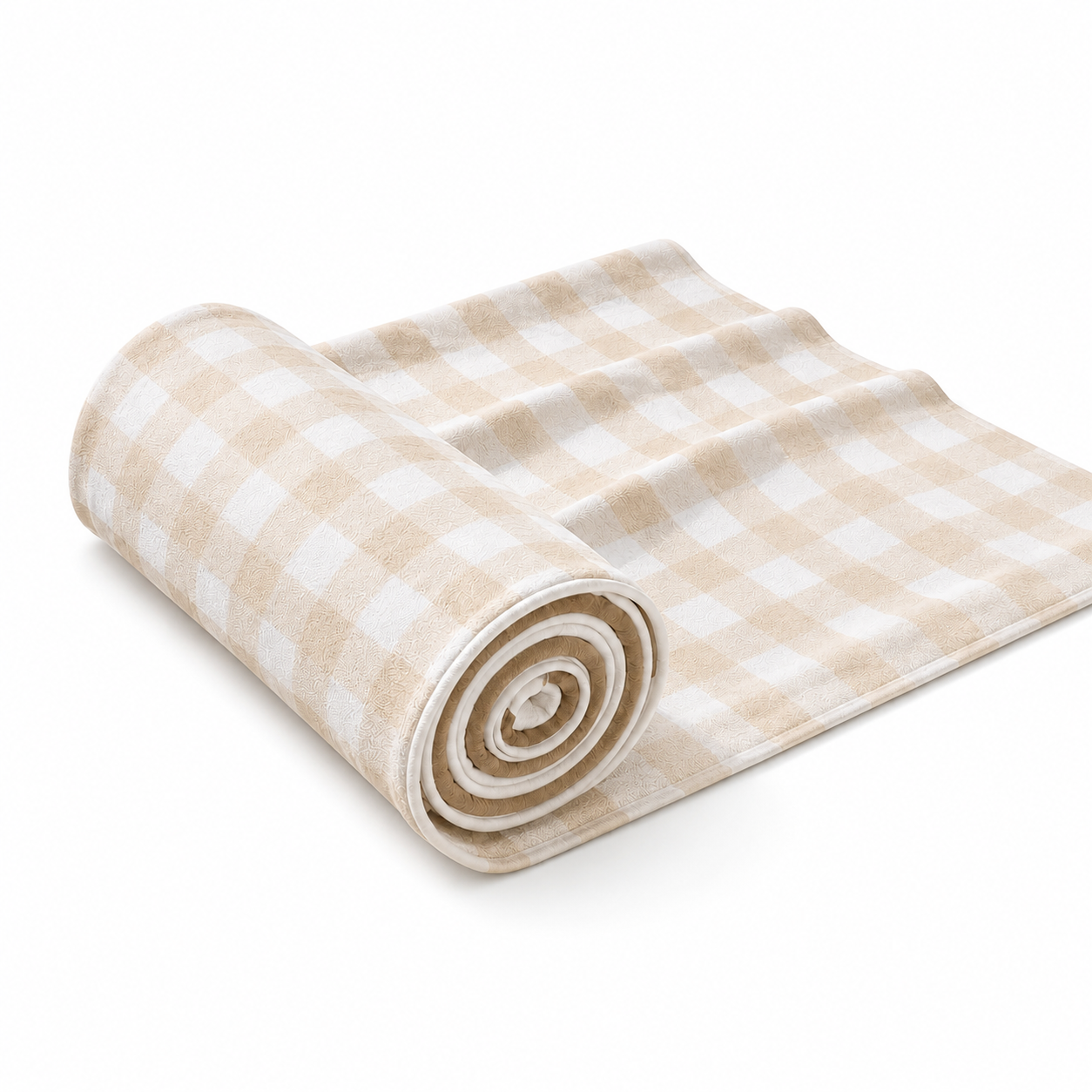 Telo Mare Microfibra, Asciugamano Mare, Telo per Lettino A Quadretti Beige