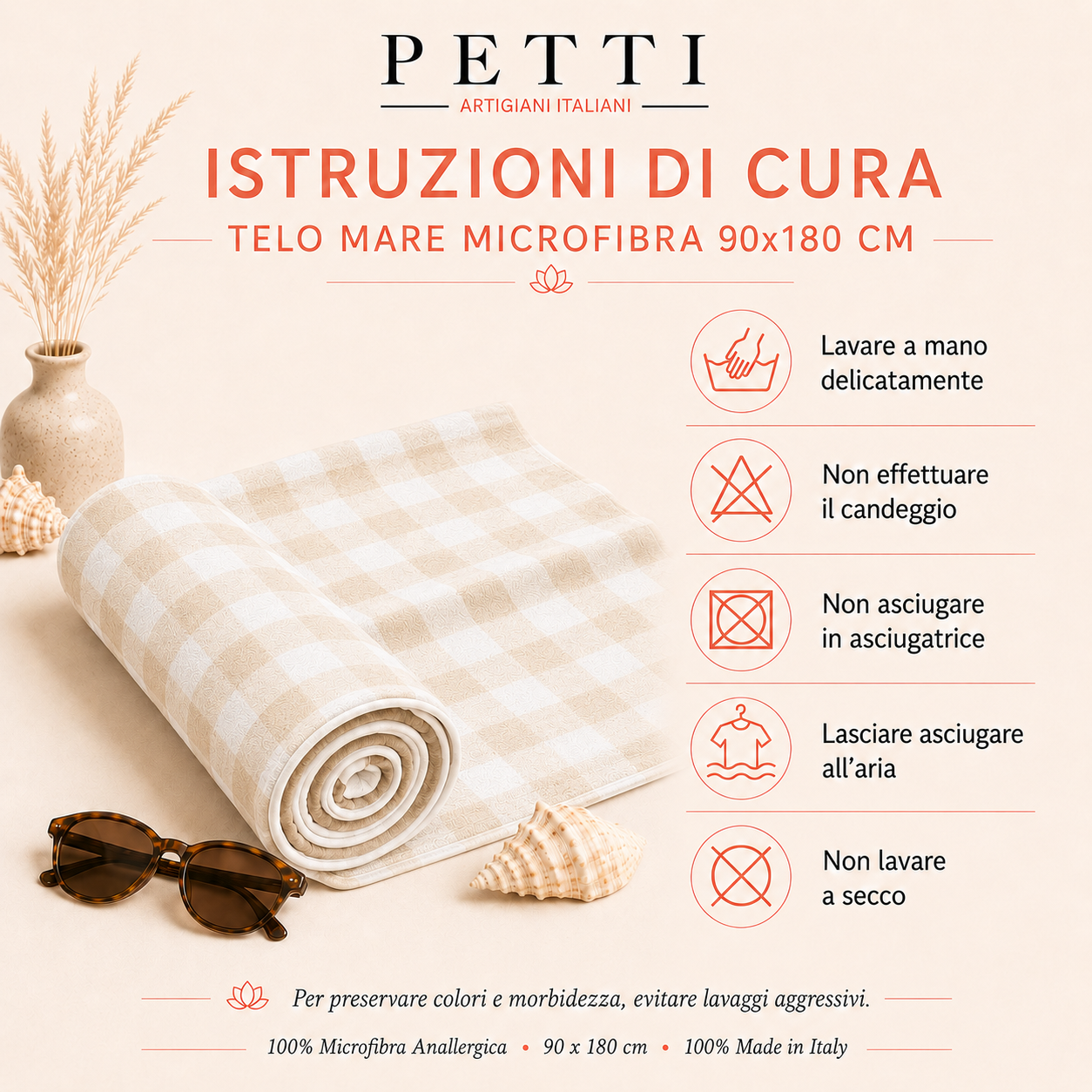 Telo Mare Microfibra, Asciugamano Mare, Telo per Lettino A Quadretti Blu Elettrico