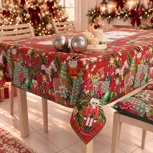 Christmas tablecloth, Stain-resistant tablecloth, Soldatini kitchen tablecloth