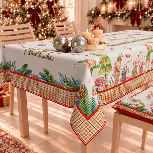 Nappe de Noël, nappe de table anti-taches, protection de table de cuisine Noël