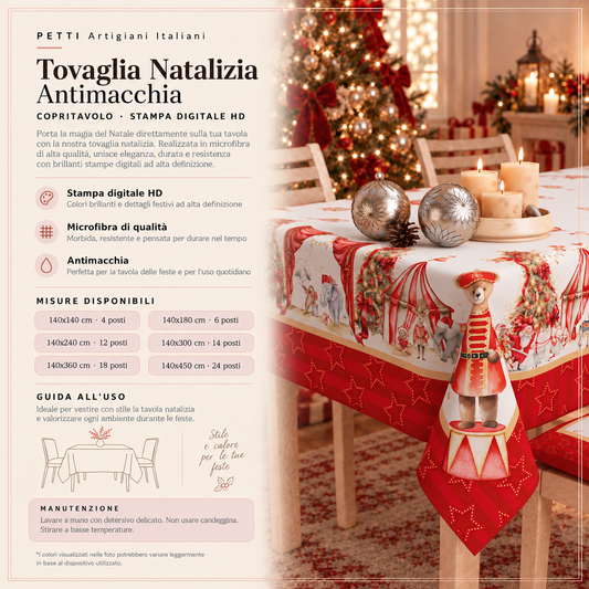 Nappe de Noël, Nappe de Table Anti-taches, Housse de Table de Cuisine Cirque