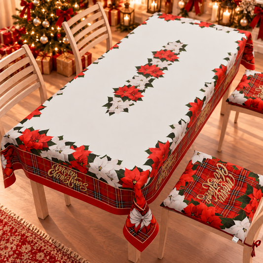 Nappe de Noël, Nappe de table anti-taches, Protège-table de cuisine Floral