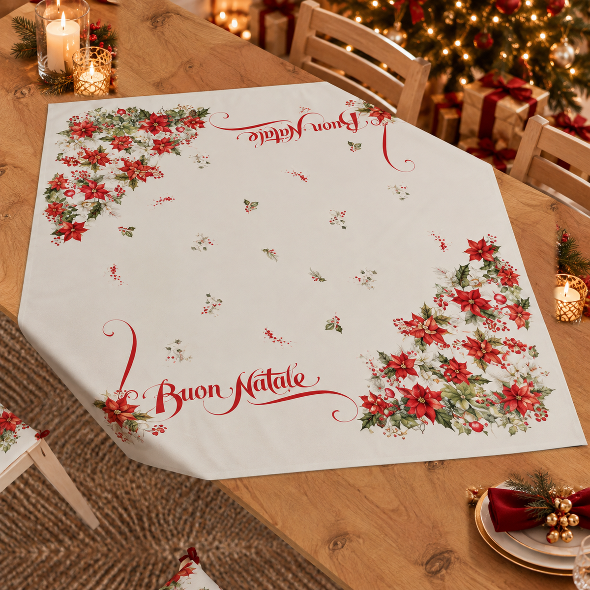 Centrotavola Natalizio per Cucina in Stampa Digitale Buon Natale