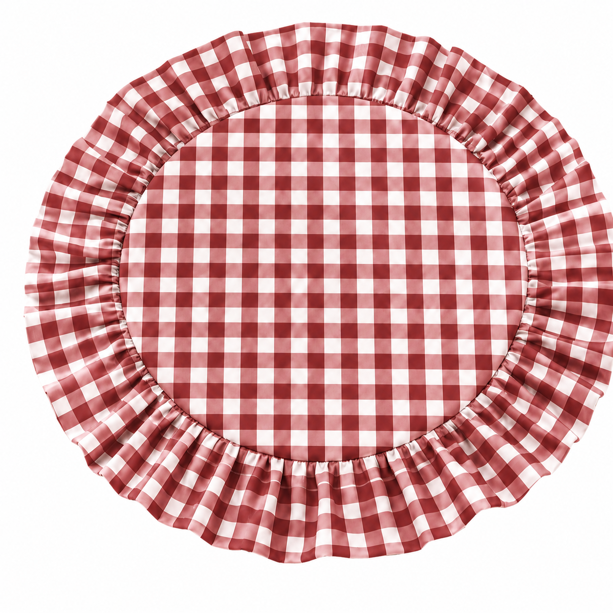 Tovagliette Americane Rotonde con Rouches A Quadretti Bordeaux