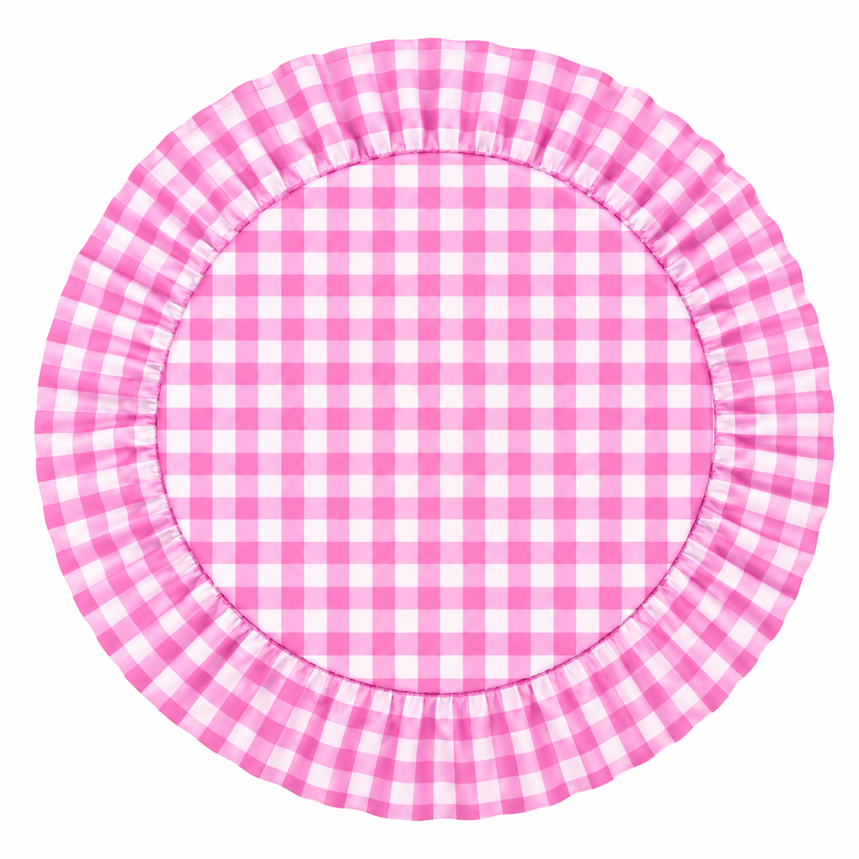 Tovagliette Americane Rotonde con Rouches A Quadretti Fucsia