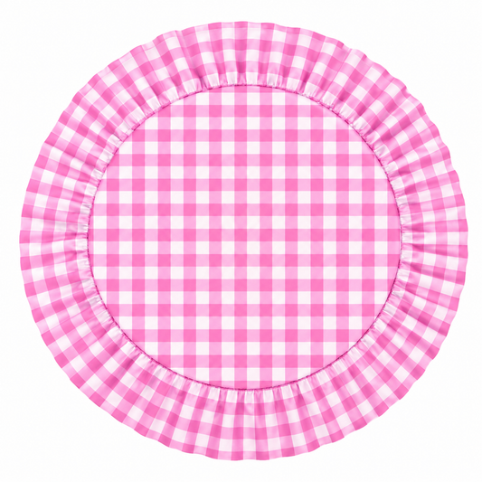 Tovagliette Americane Rotonde con Rouches A Quadretti Fucsia