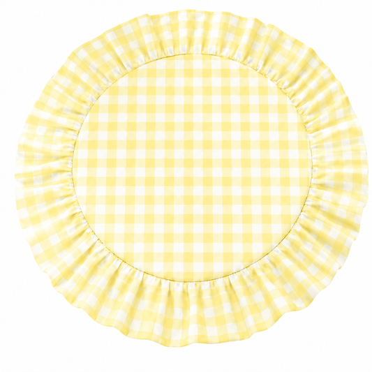Tovagliette Americane Rotonde con Rouches A Quadretti Giallo