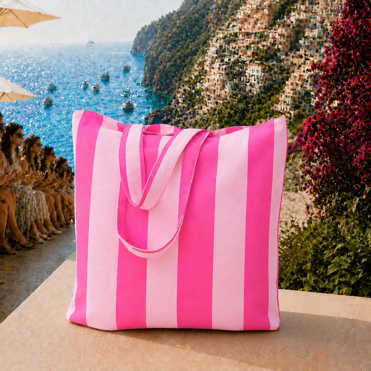 Collezione Mare in Stampa Digitale Righe Fucsia/Rosa