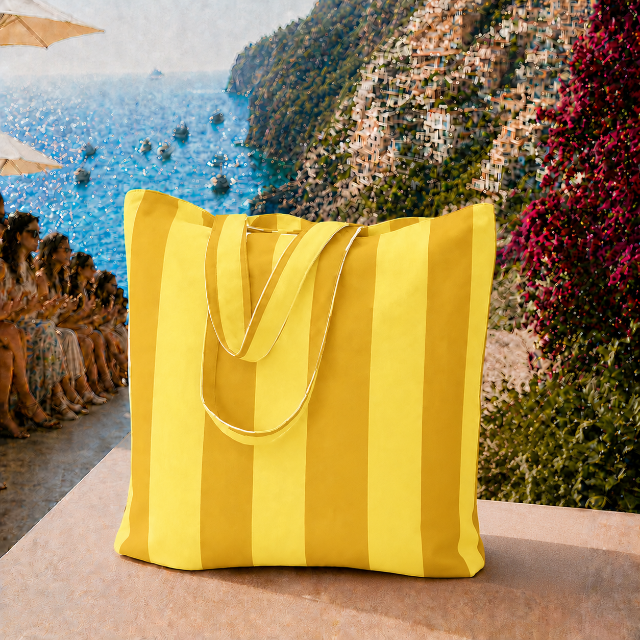 Collezione Mare in Stampa Digitale Righe Giallo Ocra/Giallo