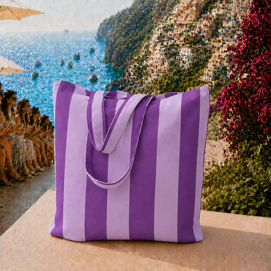 Collezione Mare in Stampa Digitale Righe Viola/Lilla
