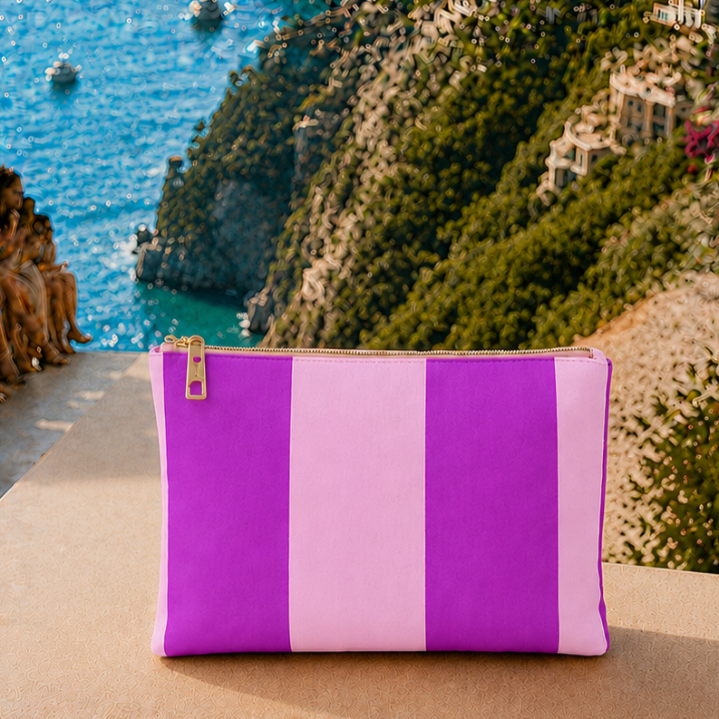 Collezione Mare in Stampa Digitale Righe Viola/Rosa