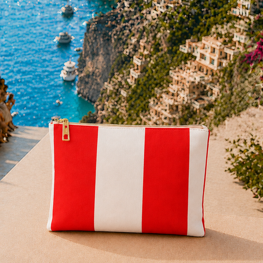 Collezione Mare in Stampa Digitale Righe Bianco/Rosso