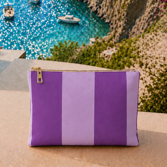 Collezione Mare in Stampa Digitale Righe Viola/Lilla