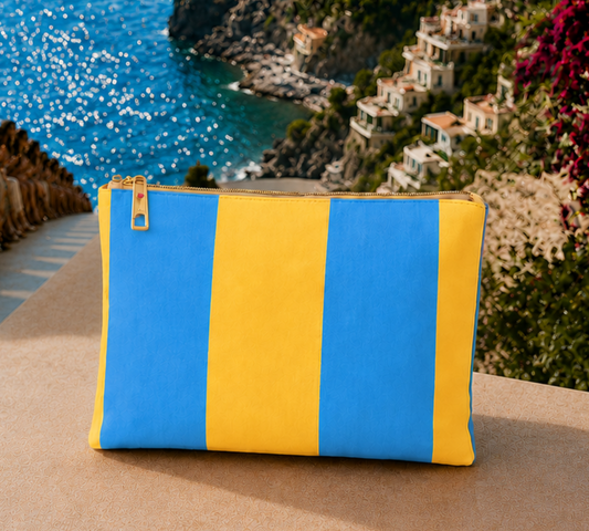 Collezione Mare in Stampa Digitale Righe Giallo/Celeste