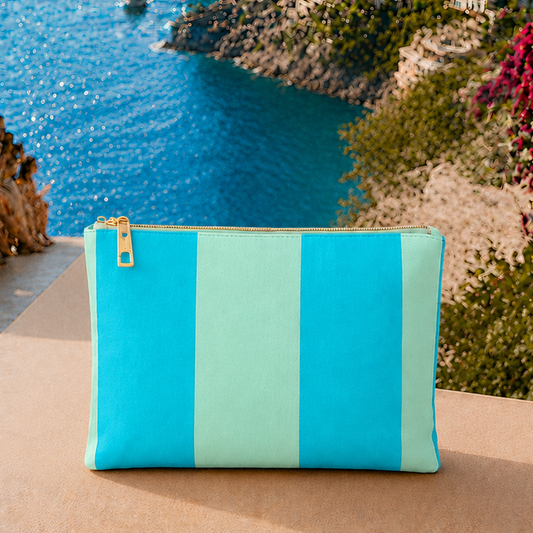Collezione Mare in Stampa Digitale Righe Celeste/Tiffany