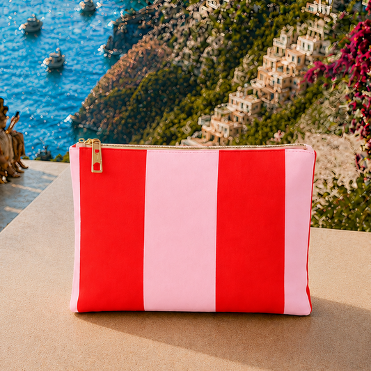 Collezione Mare in Stampa Digitale Righe Rosa/Rosso