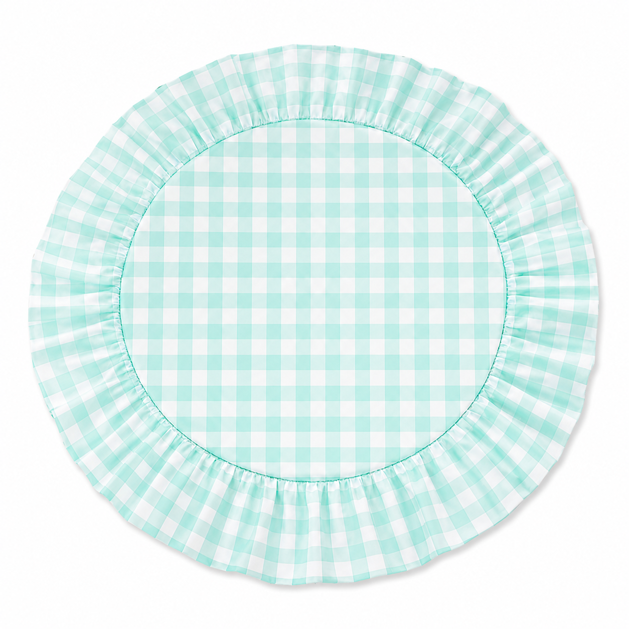 Tovagliette Americane Rotonde con Rouches A Quadretti Tiffany
