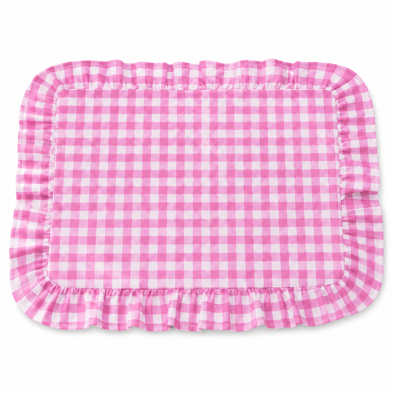 Tovagliette Americane con Rouches A Quadretti Fucsia