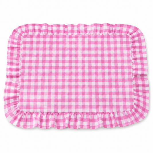 Tovagliette Americane con Rouches A Quadretti Fucsia