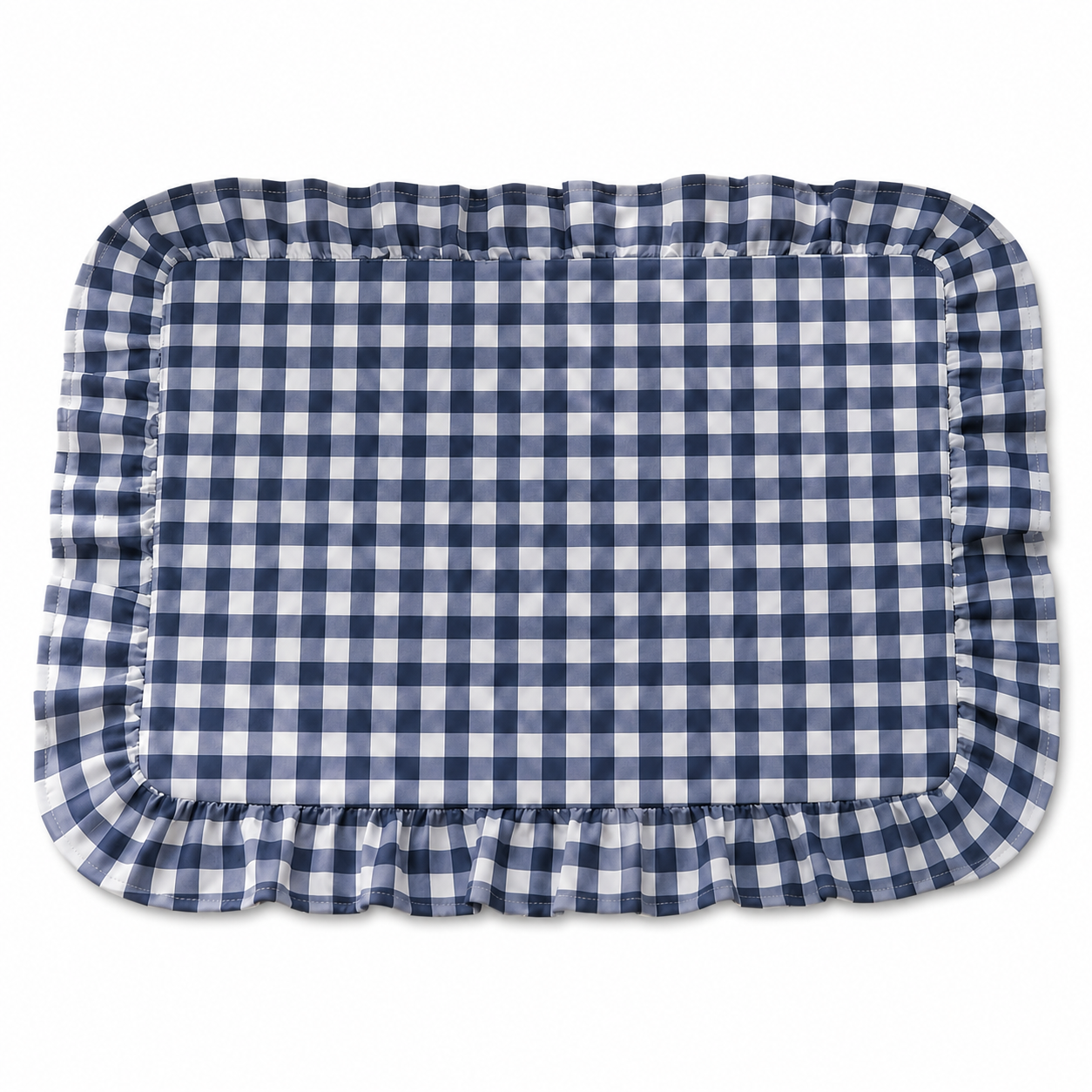 Tovagliette Americane con Rouches A Quadretti Blu Notte