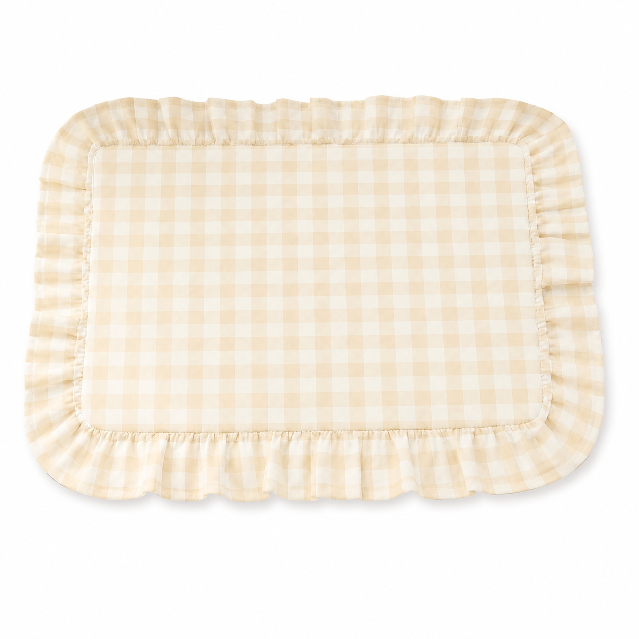Tovagliette Americane con Rouches A Quadretti Beige