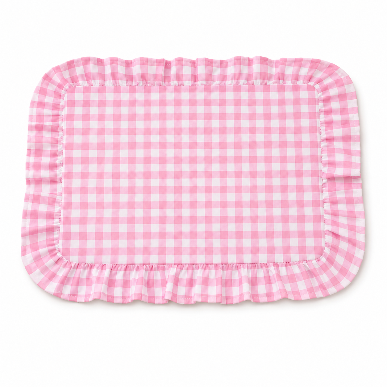 Tovagliette Americane con Rouches A Quadretti Rosa