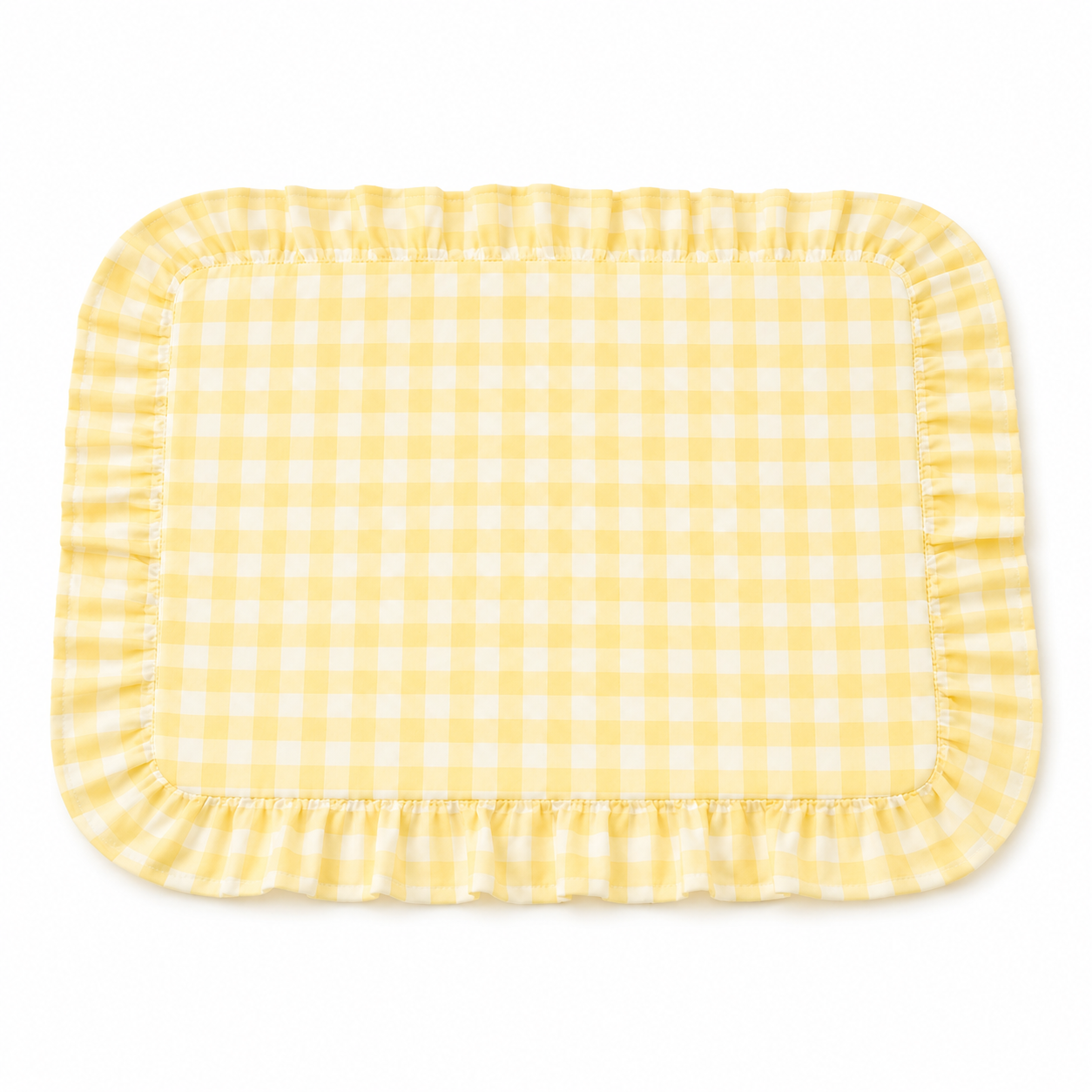 Tovagliette Americane con Rouches A Quadretti Giallo