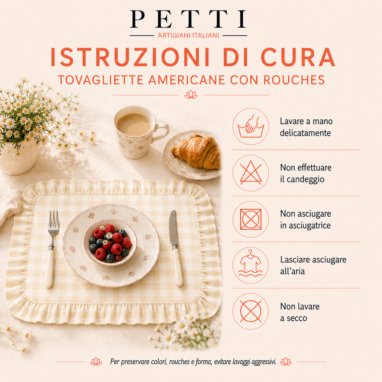 Tovagliette Americane con Rouches A Quadretti Prugna