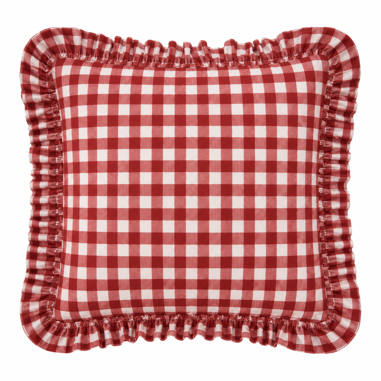 Cuscino Arredo con Rouches A Quadretti Bodeaux