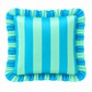Cuscino Arredo con Rouches Righe Celeste/Tiffany