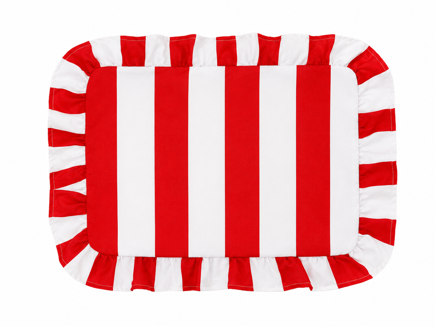 Tovagliette Americane con Rouches Righe Bianco/Rosso