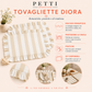 Tovagliette Americane con Rouches Righe Bianco/Blu Notte