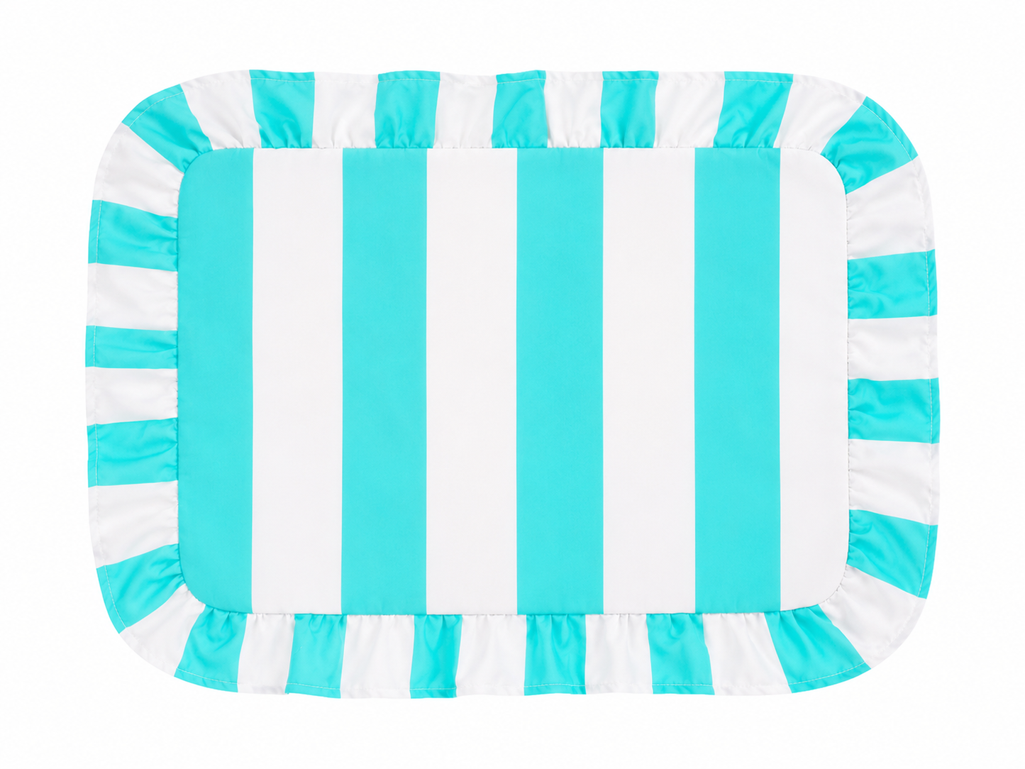 Tovagliette Americane con Rouches Righe Bianco/Tiffany