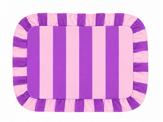 Tovagliette Americane con Rouches Righe Viola/Rosa