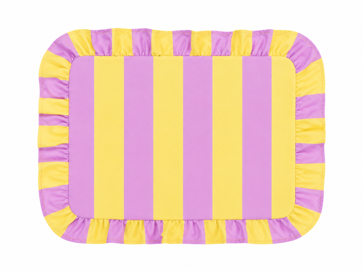 Tovagliette Americane con Rouches Righe Giallo/Lilla