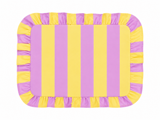 Tovagliette Americane con Rouches Righe Giallo/Lilla