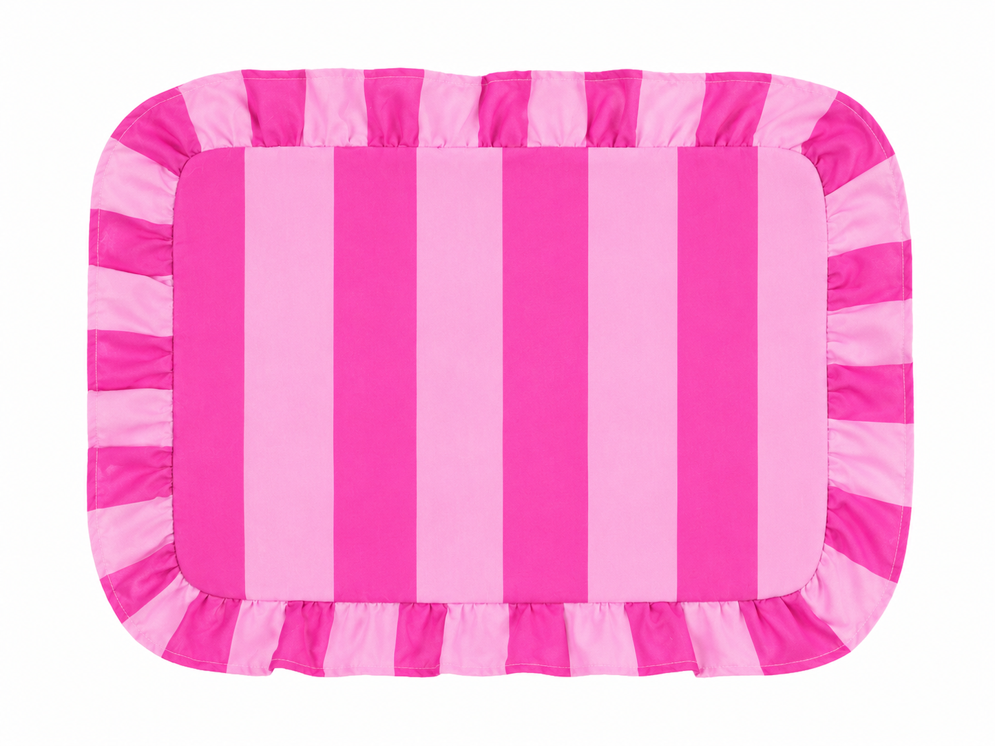 Tovagliette Americane con Rouches Righe Fucsia/Rosa