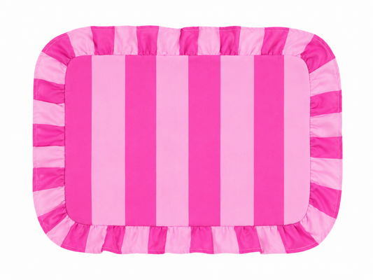 Tovagliette Americane con Rouches Righe Fucsia/Rosa