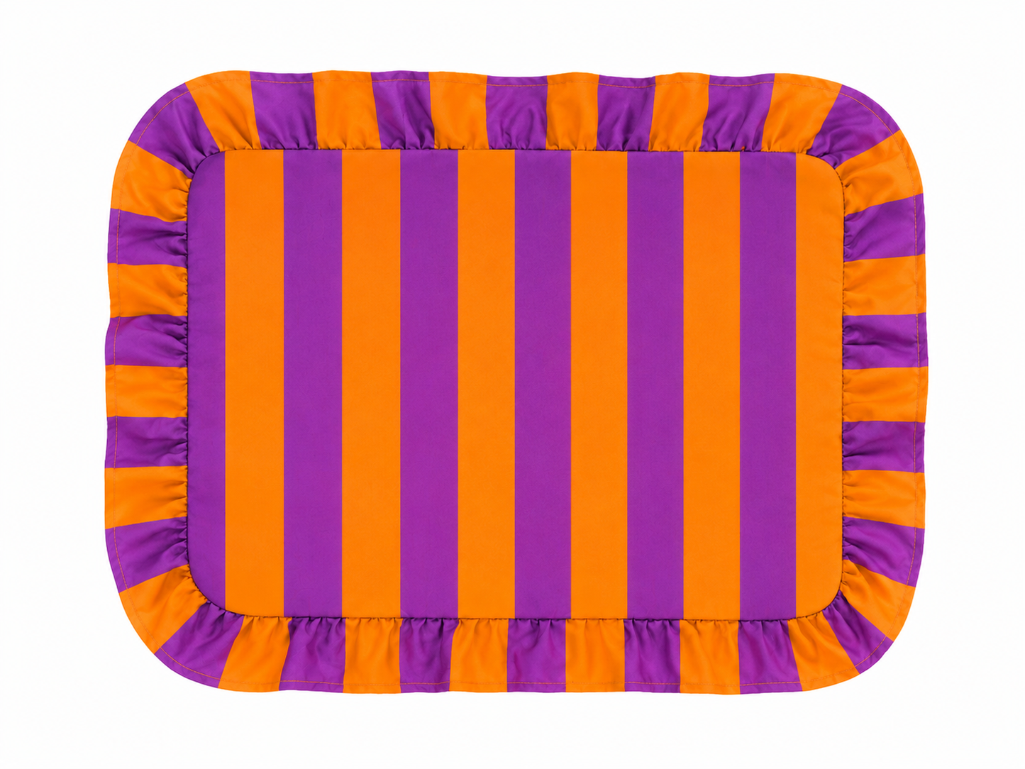 Tovagliette Americane con Rouches Righe Arancione/Prugna