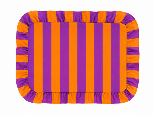 Tovagliette Americane con Rouches Righe Arancione/Prugna