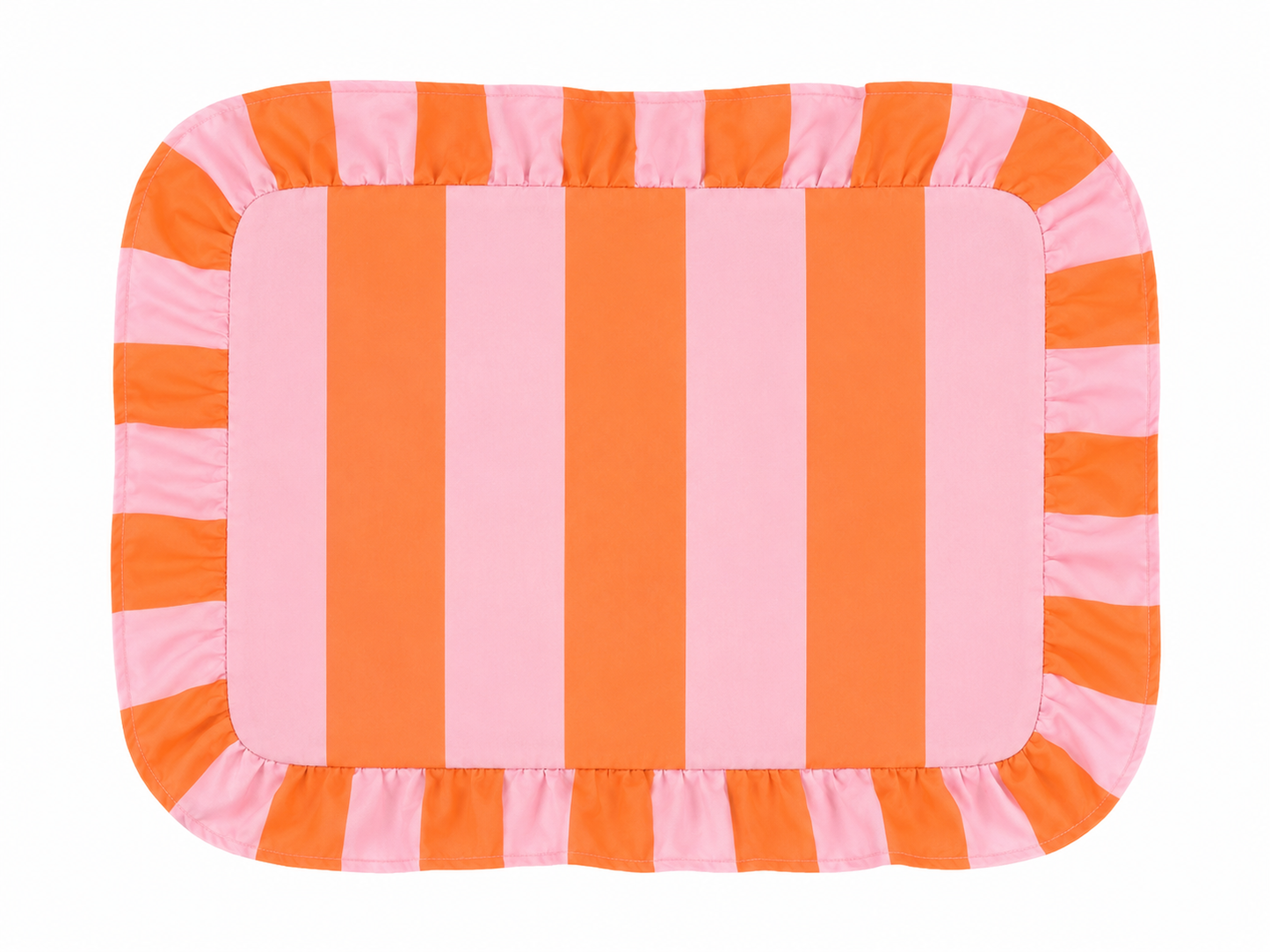 Tovagliette Americane con Rouches Righe Rosa/Arancione