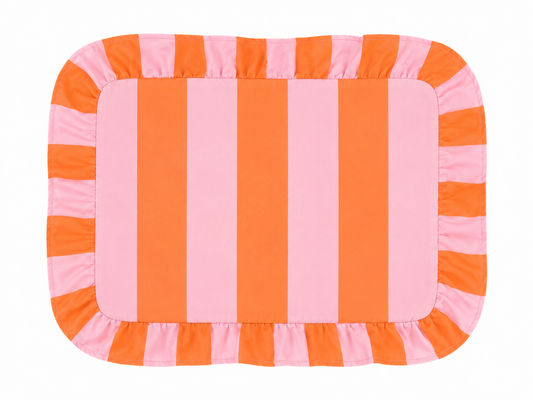 Tovagliette Americane con Rouches Righe Rosa/Arancione