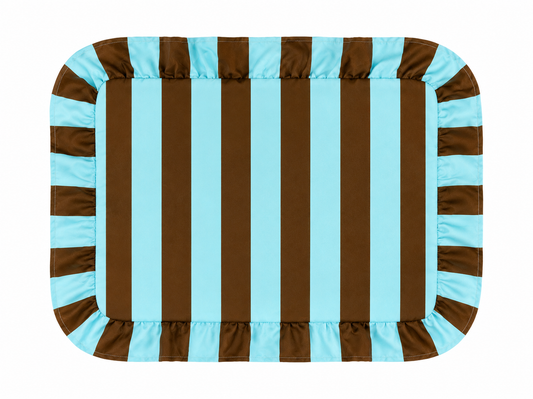 Tovagliette Americane con Rouches Righe Marrone/Celeste