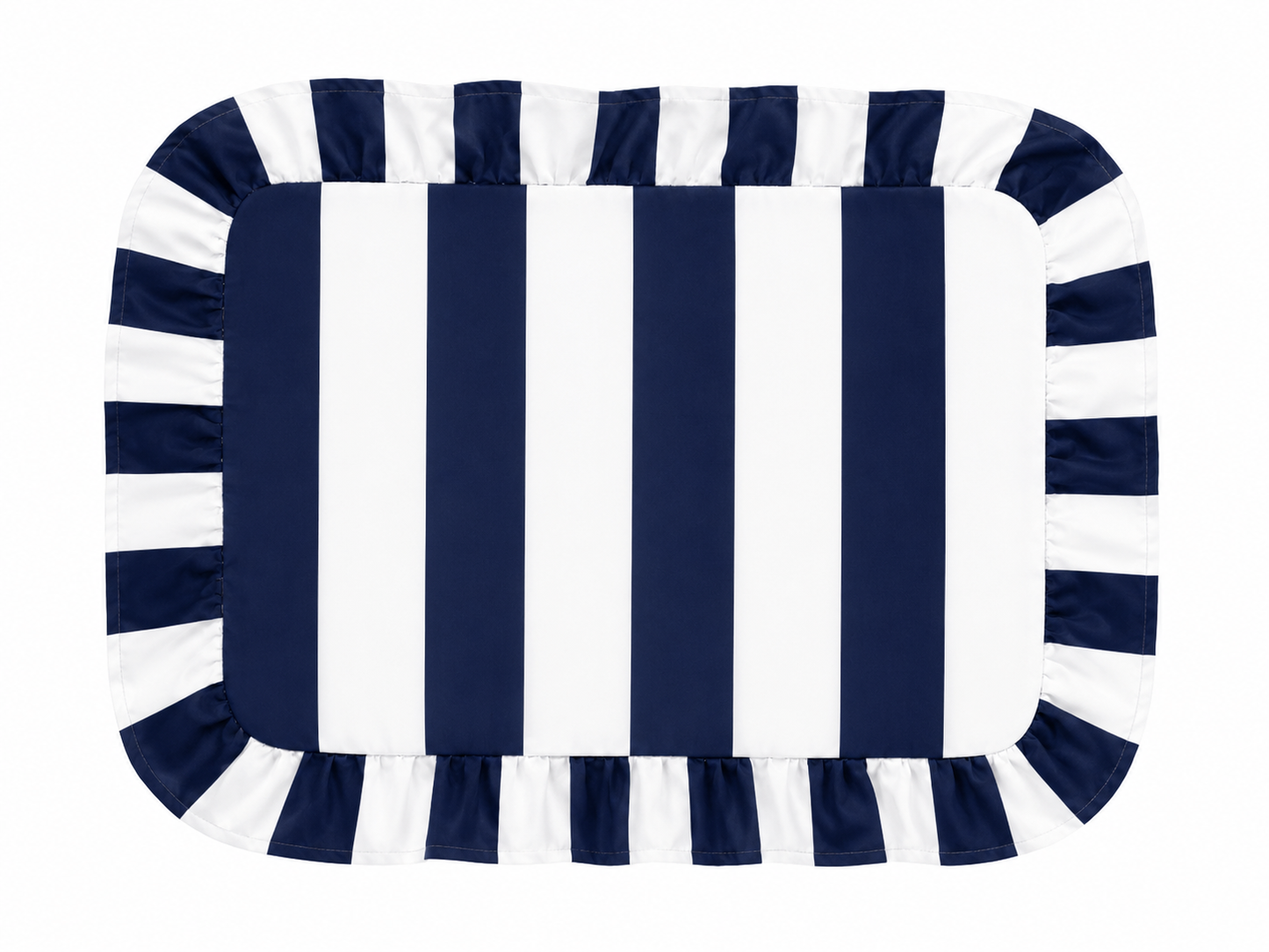 Tovagliette Americane con Rouches Righe Bianco/Blu Notte