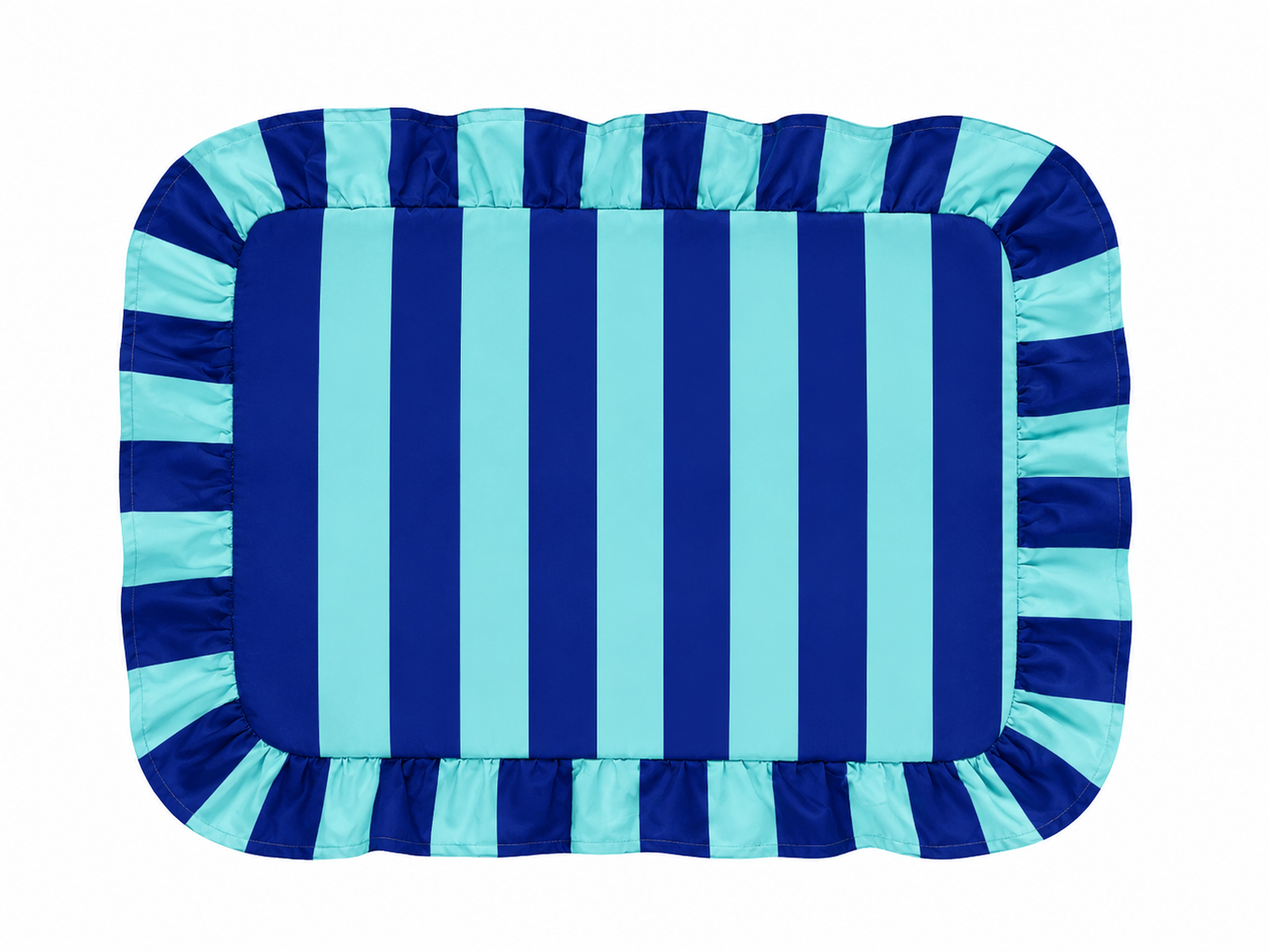 Tovagliette Americane con Rouches Righe Celeste/Blu Elettrico