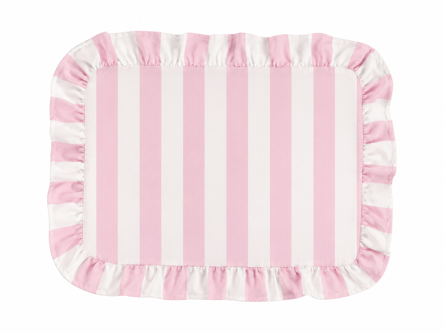 Tovagliette Americane con Rouches Righe Bianco/Cipria Chiaro